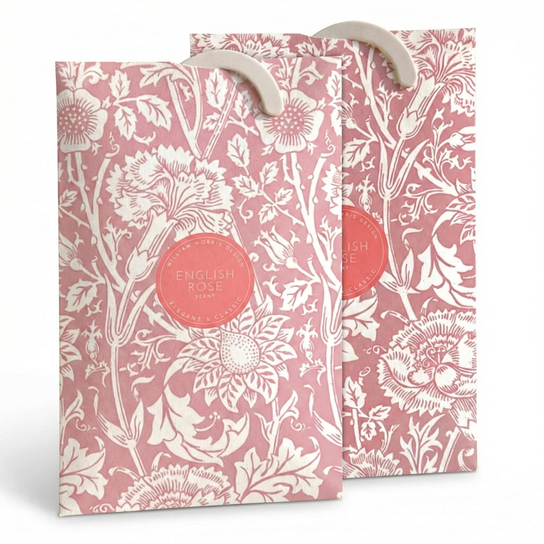 ROSE Scented Wardrobe Freshener in a WILLIAM MORRIS Design in PINK | Pack of 2