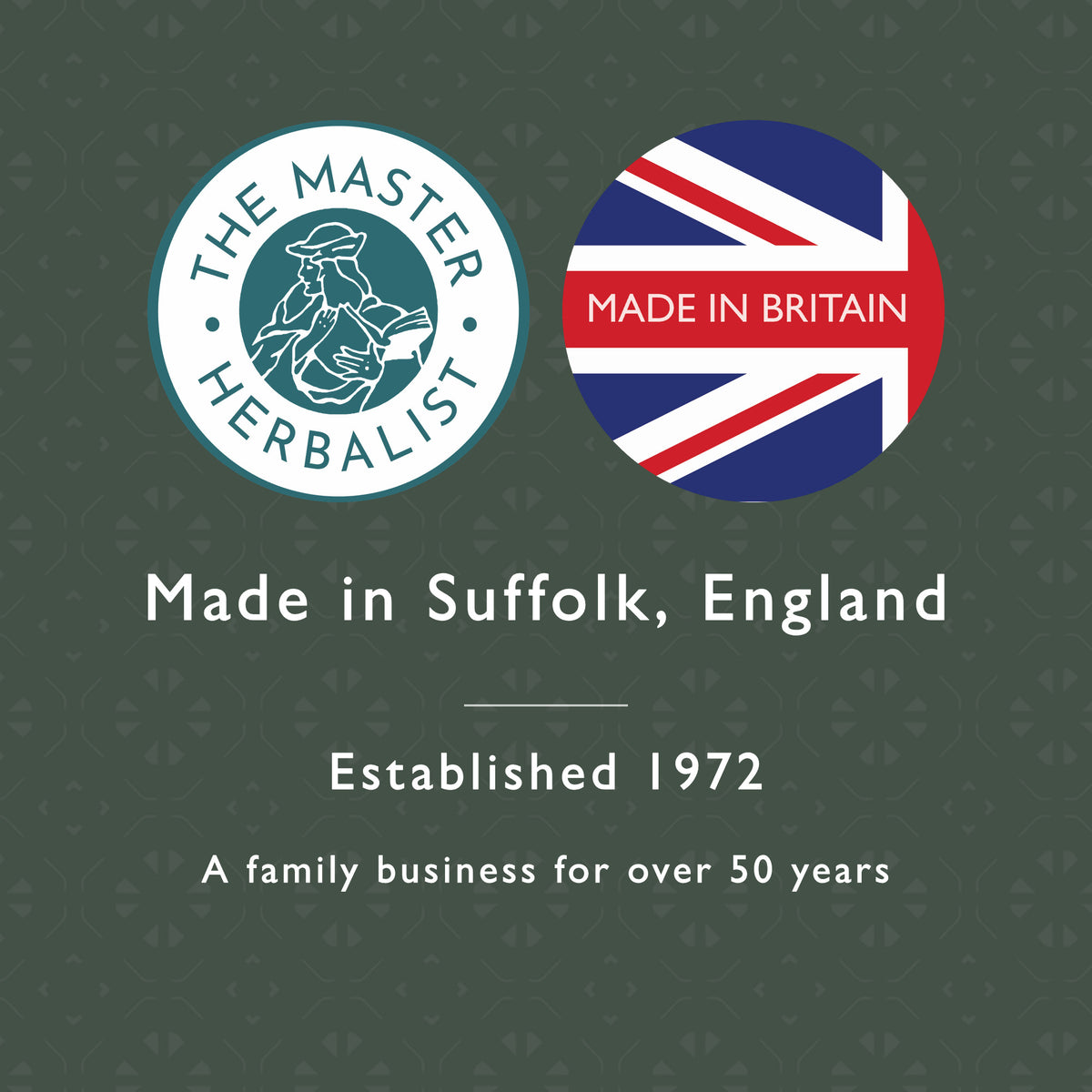 Made in Suffolk, England: established 1972, a family business for over 50 years