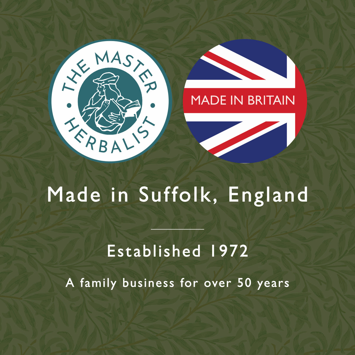 Made in Suffolk, England: established 1972, a family business for over 50 years
