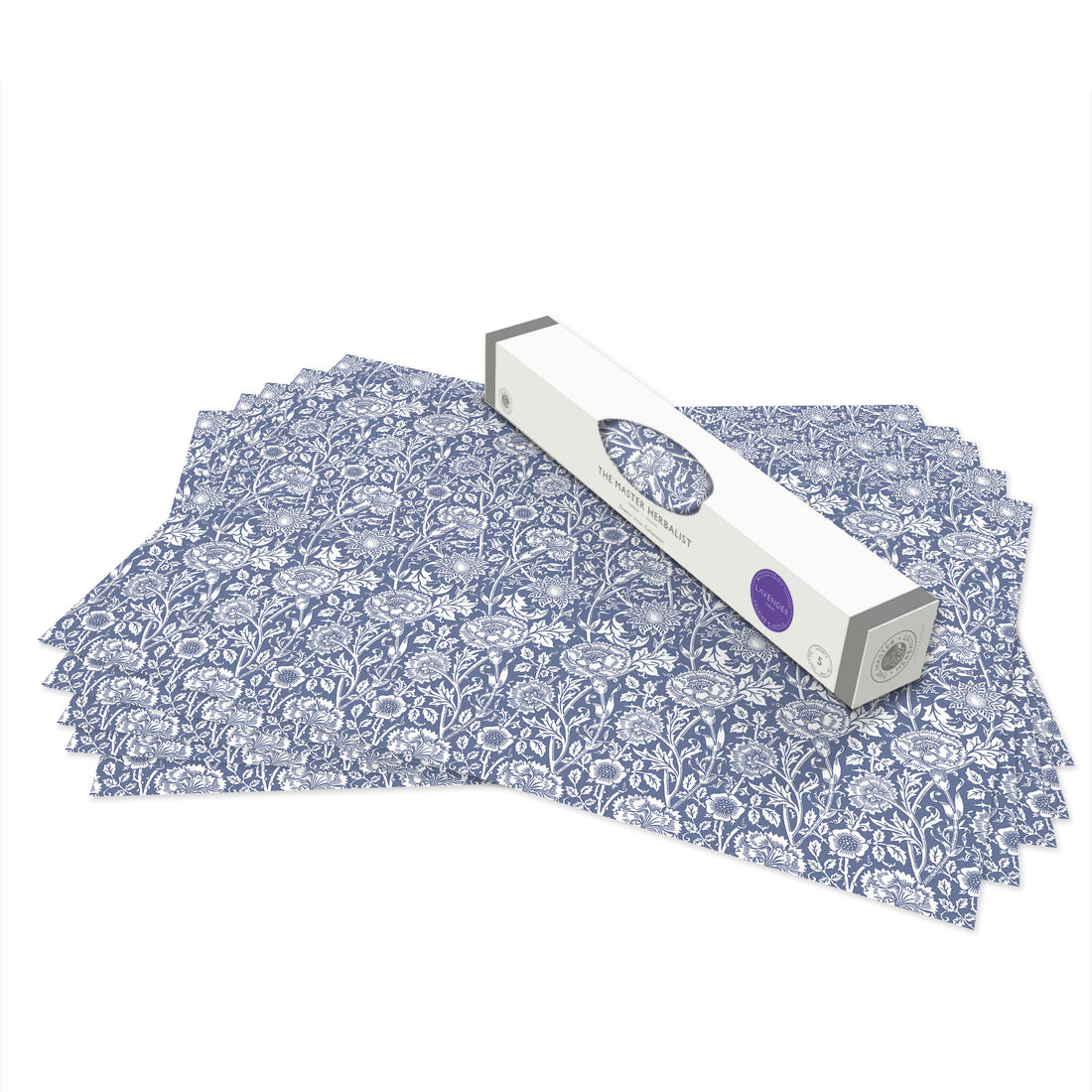 Lavender scented drawer liners, Blue William Morris Pink & Rose print, rolled