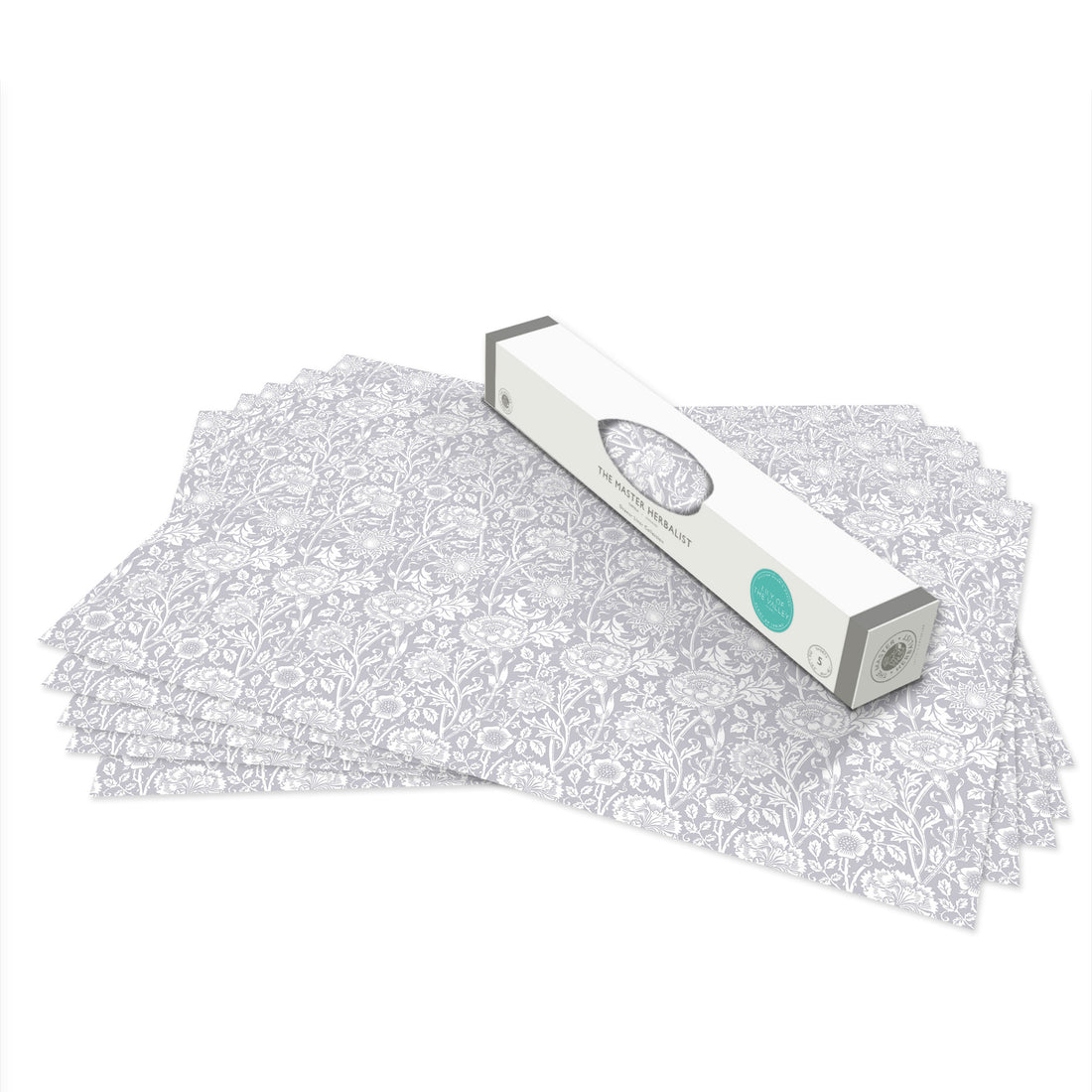 Lily of the Valley scented drawer liners, Soft Grey William Morris Pink & Rose print, rolled