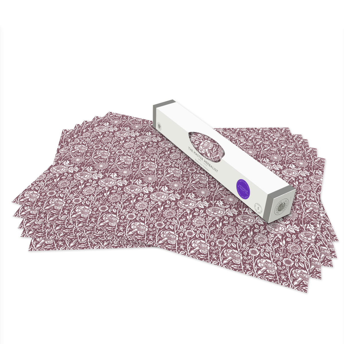Lavender & Neem Oil scented drawer liners, Damson William Morris Pink & Rose print, rolled