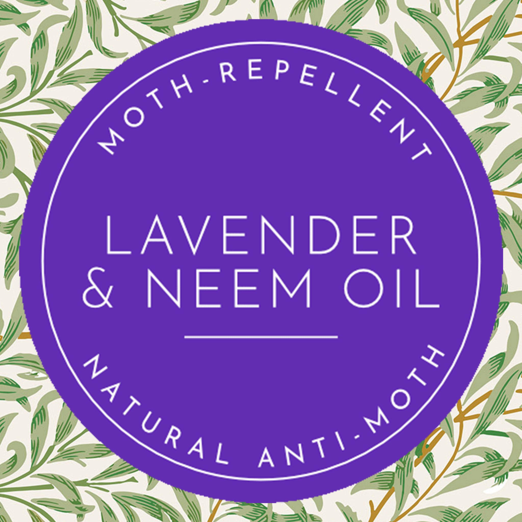 ANTI-MOTH | LAVENDER & NEEM OIL Wardrobe Freshener in a WILLIAM MORRIS Inspired WILLOW Design | PACK OF 2