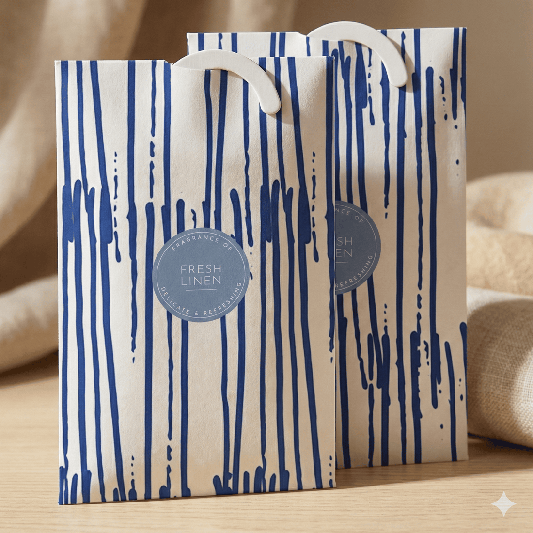 The Master Herbalist FRESH LINEN Scented Wardrobe Freshener in a JAPANESE INK PEN Design PACK OF 2