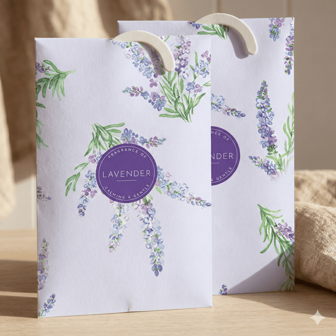 The Master Herbalist LAVENDER Scented Wardrobe Freshener in a floral LAVENDER Design. Perfect for Cupboards, Drawers and Wardrobes