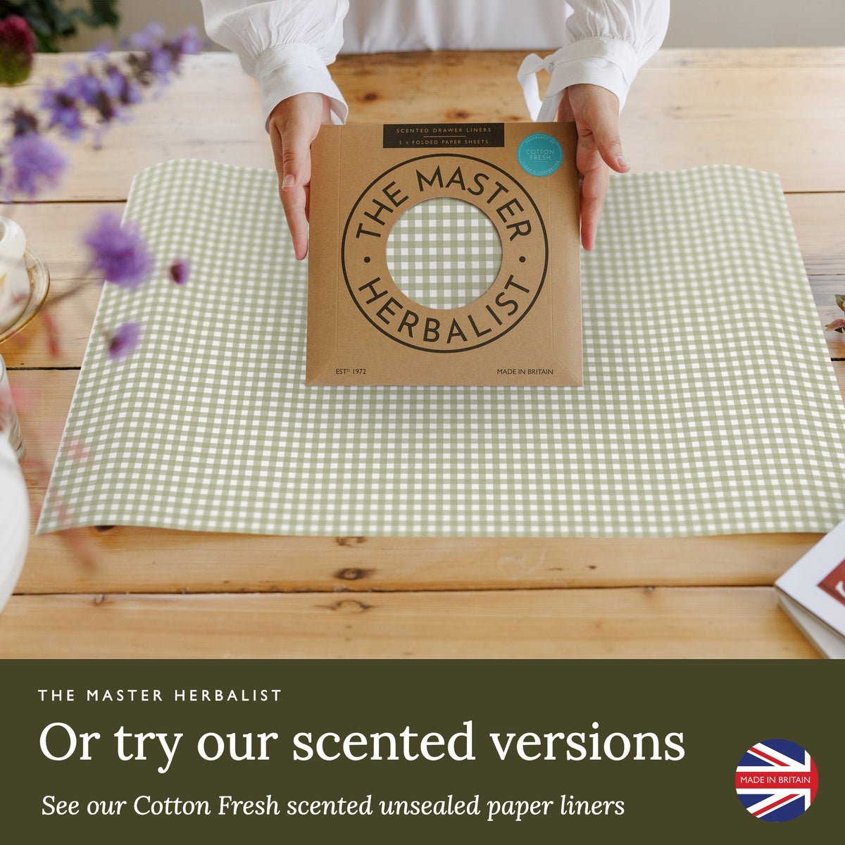 See our Cotton Fresh scented unsealed paper liners
