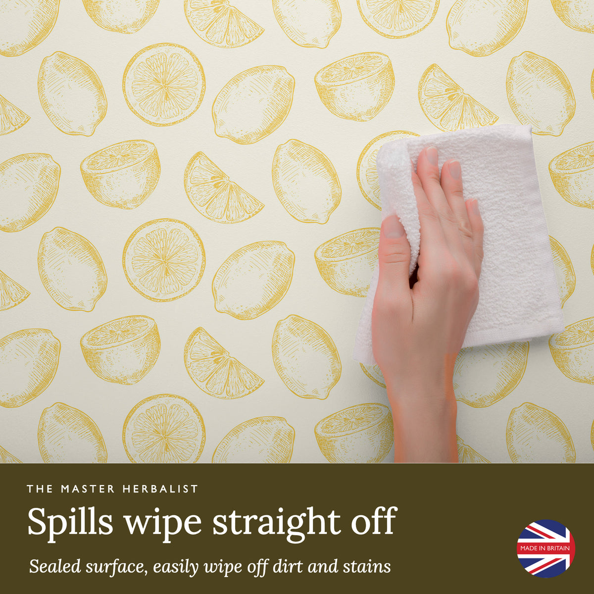 Spills wipe straight off a sealed Lemons wipe clean drawer liner