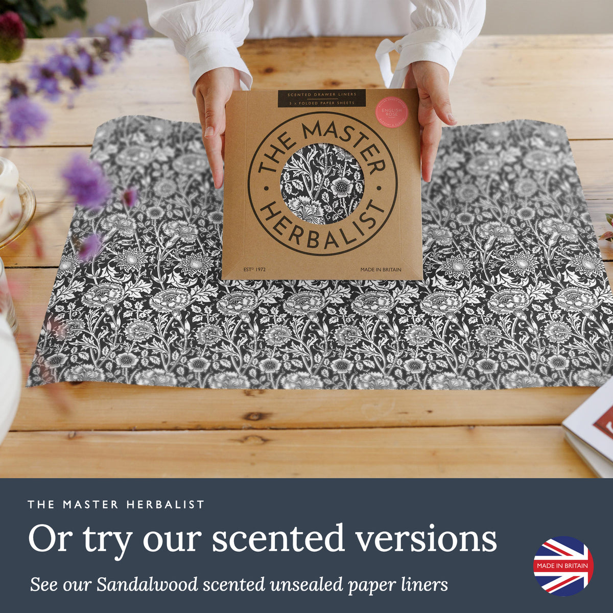 See our Sandalwood scented unsealed paper liners