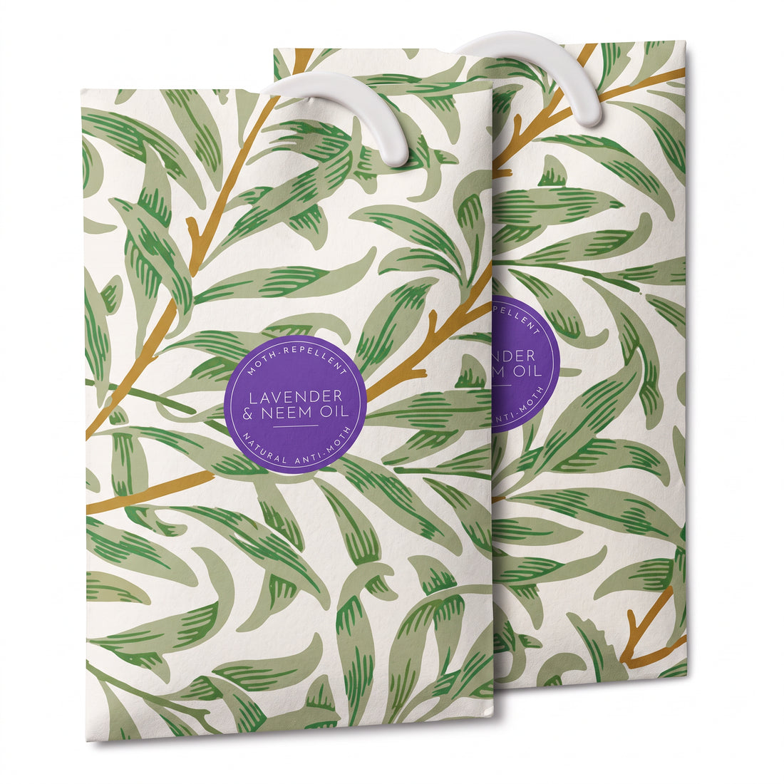 Lavender & Neem Oil scented wardrobe fresheners, Willow design, 2 pack