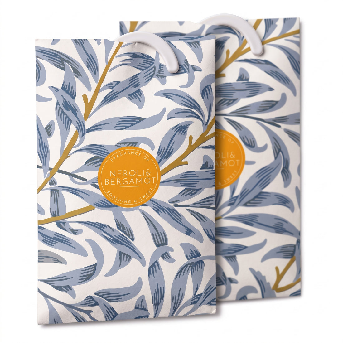 Neroli & Bergamot scented wardrobe fresheners, Blue Willow design, 2 pack