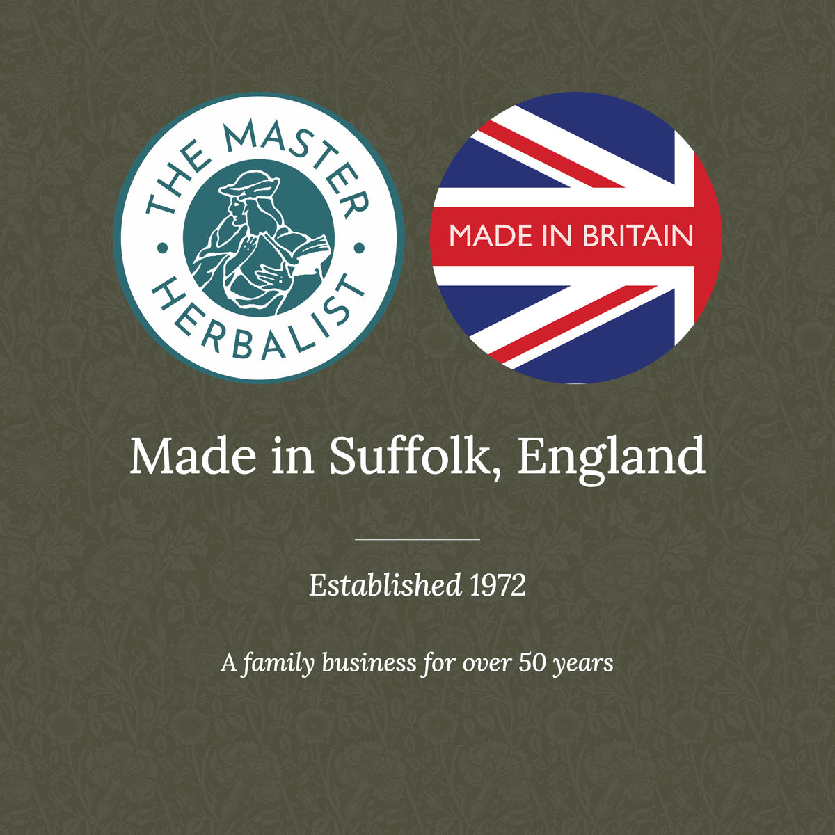 Made in Suffolk, England: established 1972, a family business for over 50 years