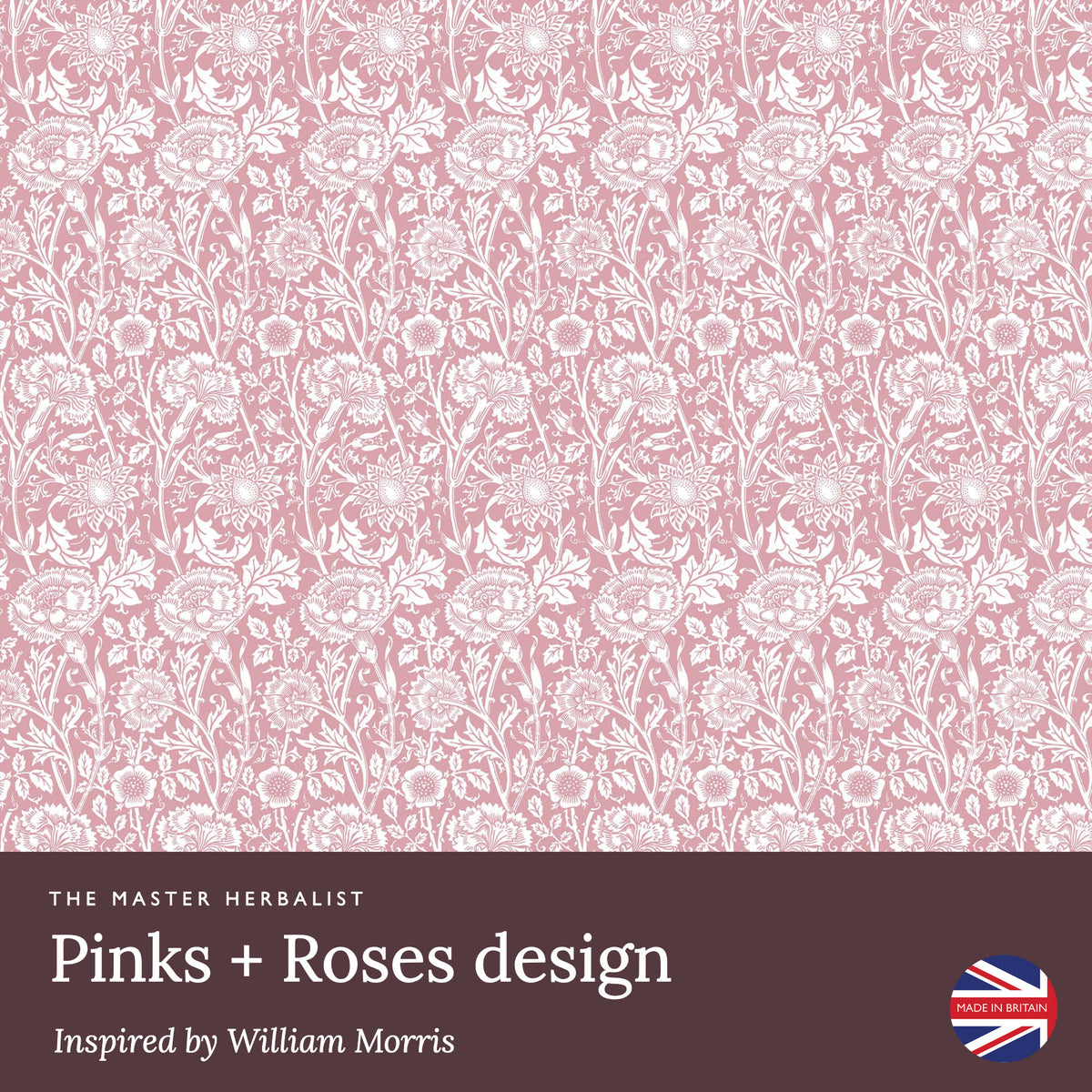 English Rose wardrobe freshener in the William Morris Pinks + Roses design