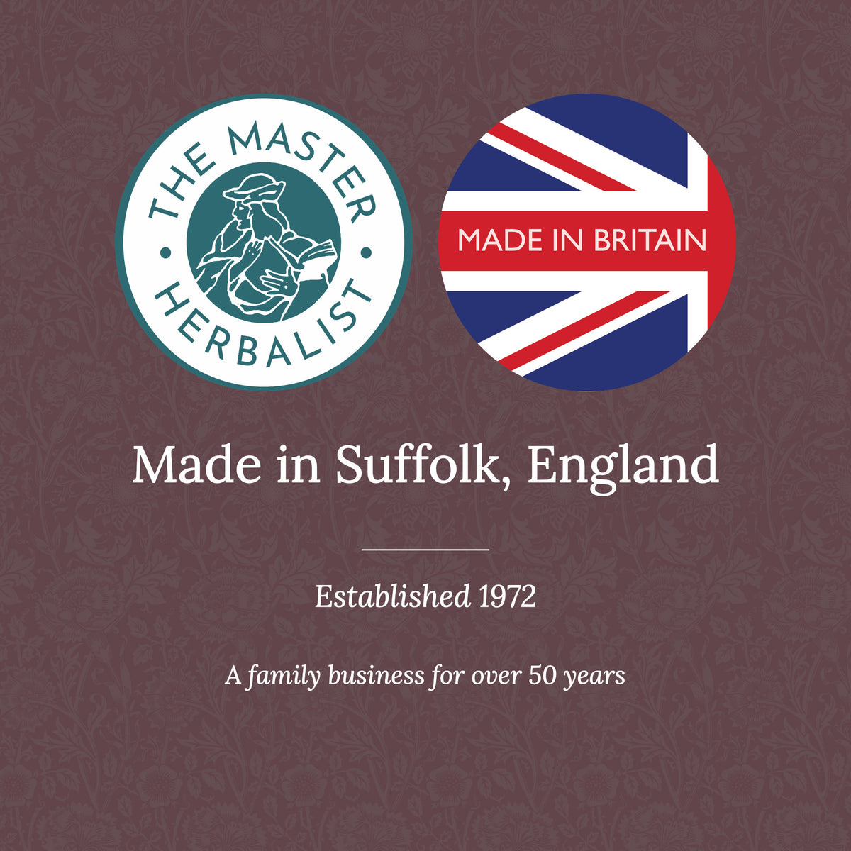 Made in Suffolk, England: established 1972, a family business for over 50 years