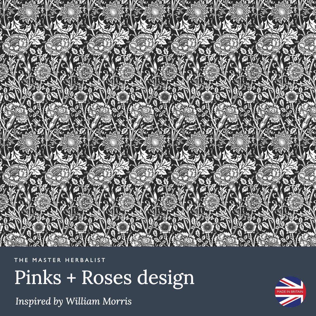 Sandalwood wardrobe freshener in the William Morris Pinks + Roses design