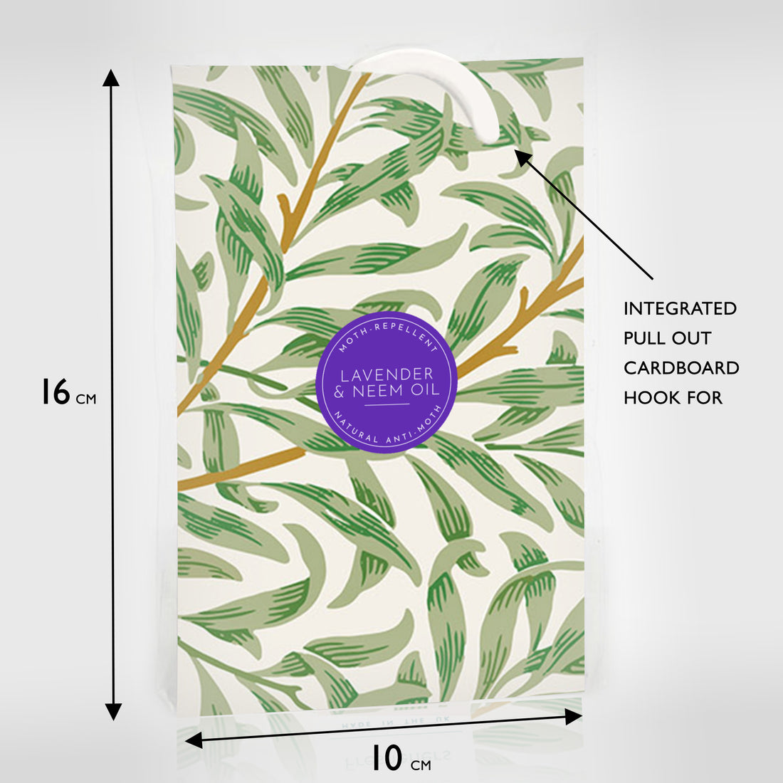 THE MASTER HERBALIST Wardrobe Freshener ANTI-MOTH | LAVENDER & NEEM OIL Wardrobe Freshener in a WILLIAM MORRIS Inspired WILLOW Design | PACK OF 2