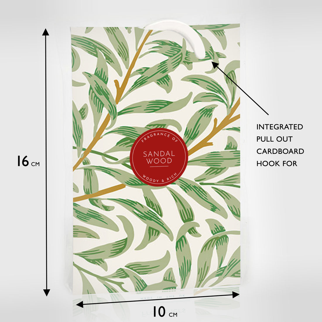 THE MASTER HERBALIST Wardrobe Freshener SANDALWOOD Scented Wardrobe Freshener in a WILLIAM MORRIS Inspired WILLOW Design | Contains Essential Oils | PACK OF 2 | Made in the UK.