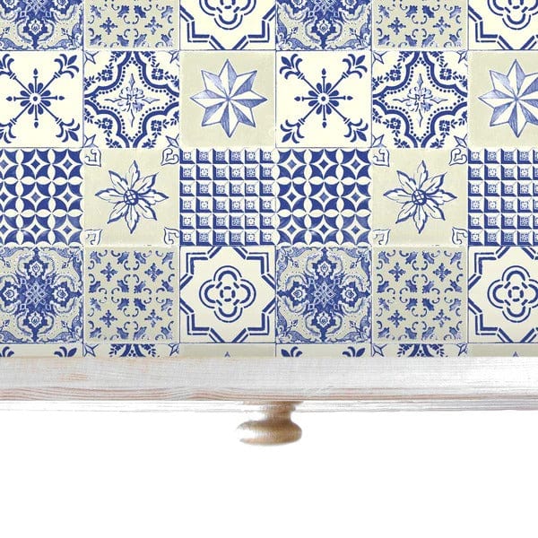 THE MASTER HERBALIST Scented Drawer Liners NEROLI & YLANG YLANG Scented Drawer Liners with a Portuguese Tile Pattern