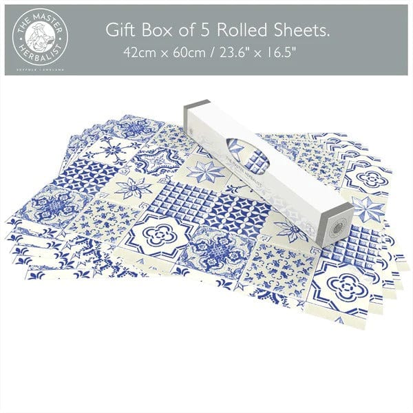 THE MASTER HERBALIST Scented Drawer Liners NEROLI & YLANG YLANG Scented Drawer Liners with a Portuguese Tile Pattern