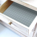 THE MASTER HERBALIST FRESH LINEN Scented Drawer Liners in a DUSK BLUE  Geometric Print . Made in Britain.