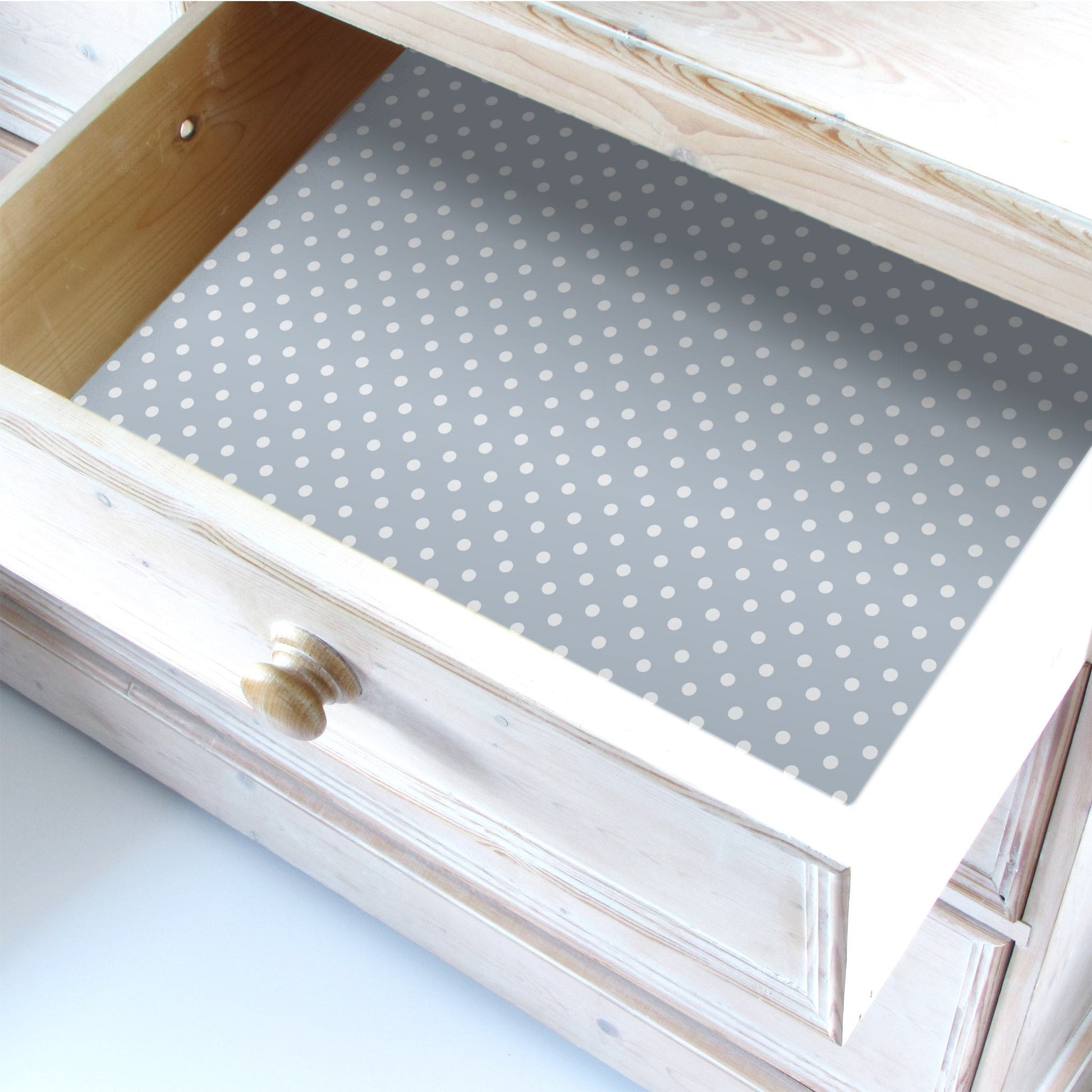 THE MASTER HERBALIST | Wipe Clean & Unscented Drawer Liners in a COOKS BLUE POLKA DOT Design. Perfect for Kitchen Drawers, Shelves, Cupboards & Cabinets. Made in Suffolk, England. (LIght Blue)