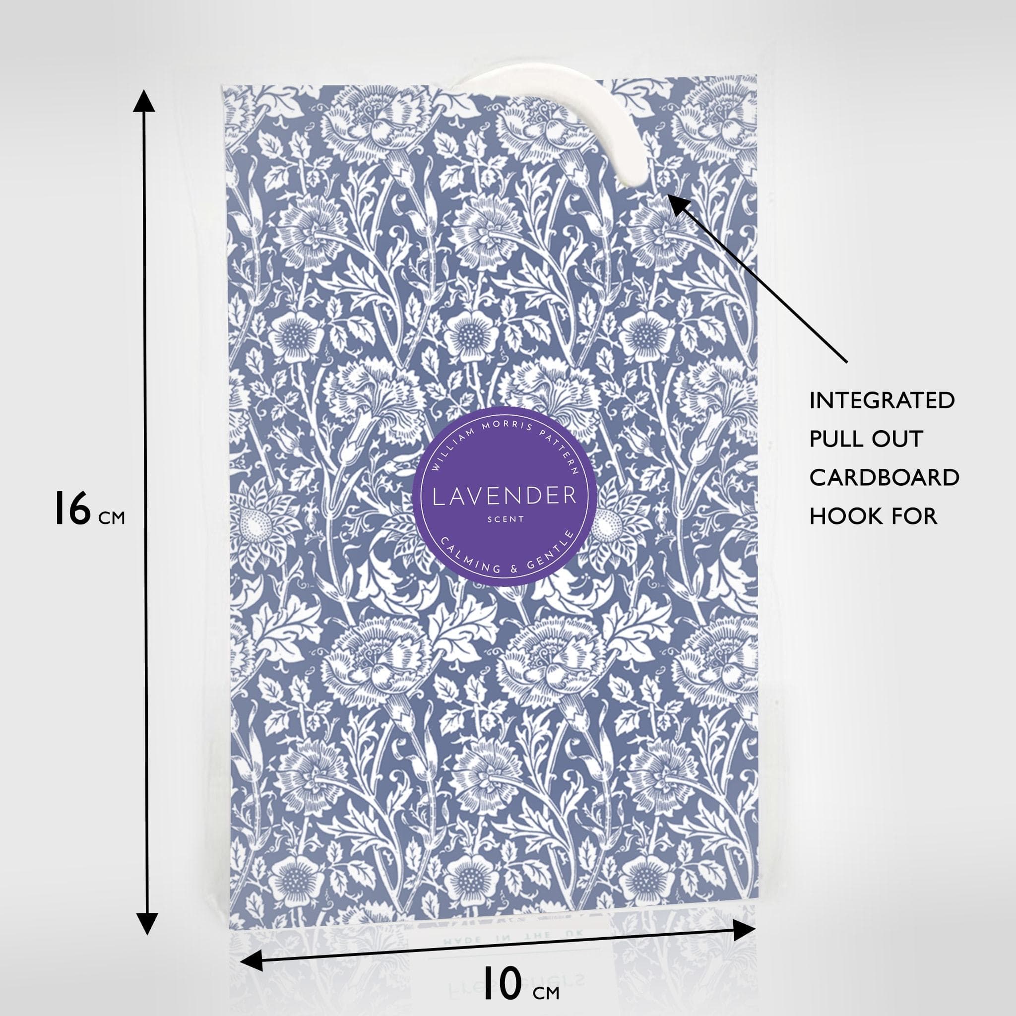 LAVENDER Scented Wardrobe Freshener in a WILLIAM MORRIS Design in BLUE | Pack of 2 - Wardrobe Freshener - The Master Herbalist