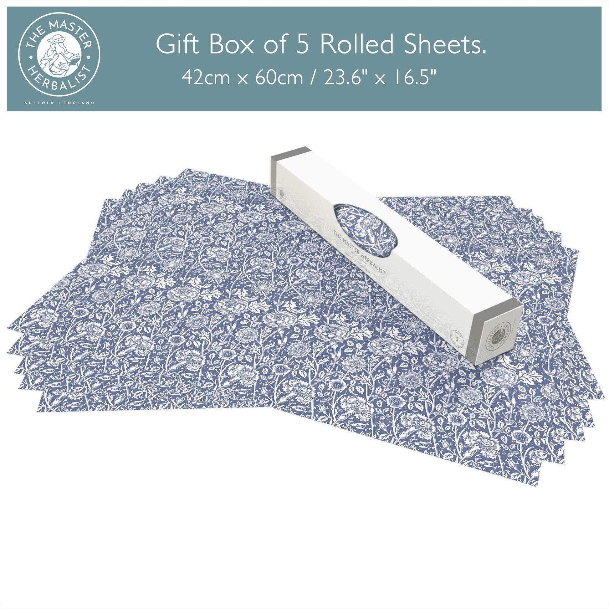 THE MASTER HERBALIST Scented Drawer Liners Lavender LAVENDER SCENTED Drawer Liners in BLUE William Morris Design