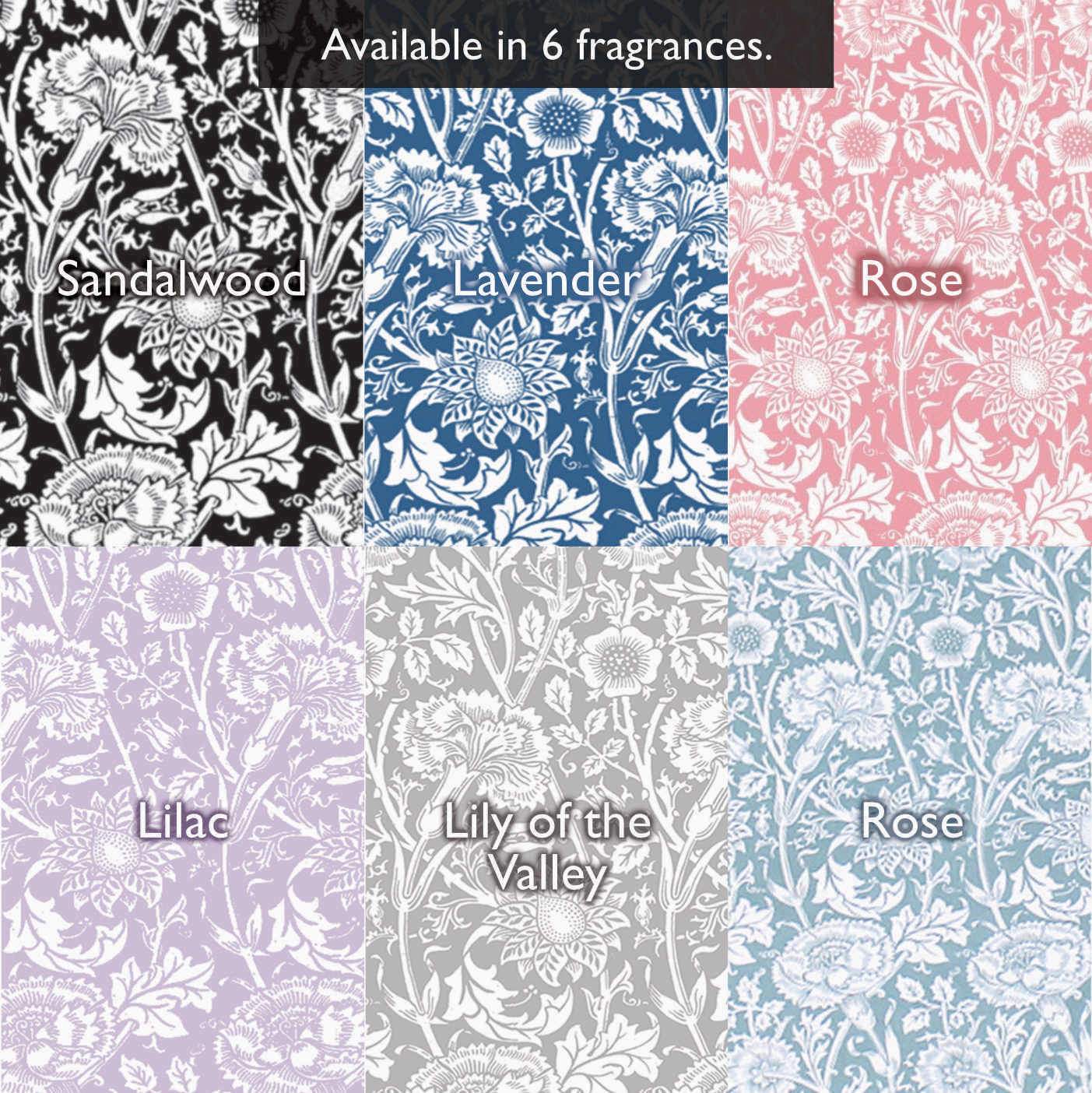 THE MASTER HERBALIST Scented Drawer Liners Lilac LILAC fragrance SCENTED Drawer Liners in PURPLE William Morris Design