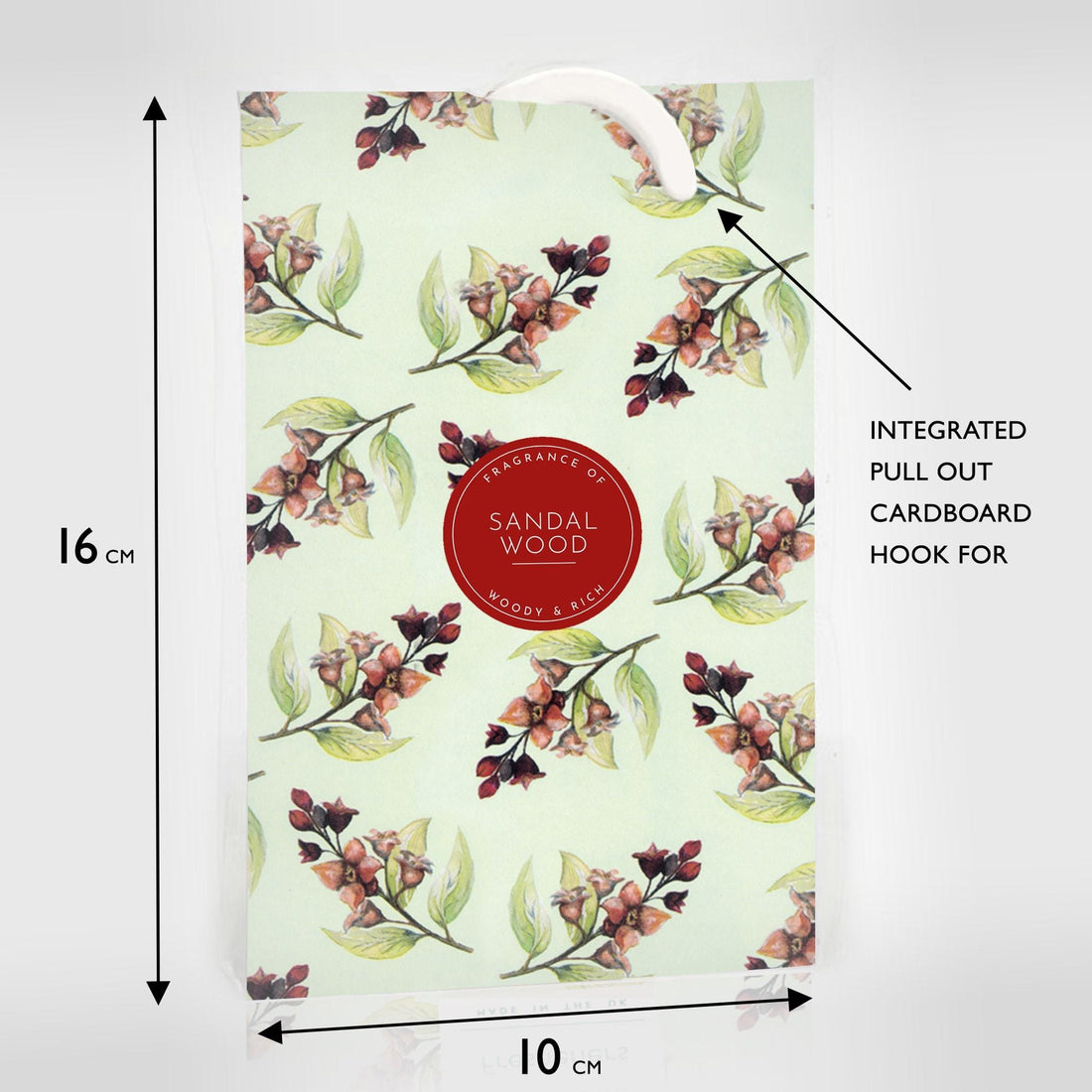 THE MASTER HERBALIST Wardrobe Freshener Sandalwood SANDALWOOD Scented Wardrobe Freshener in a Traditional Floral Design