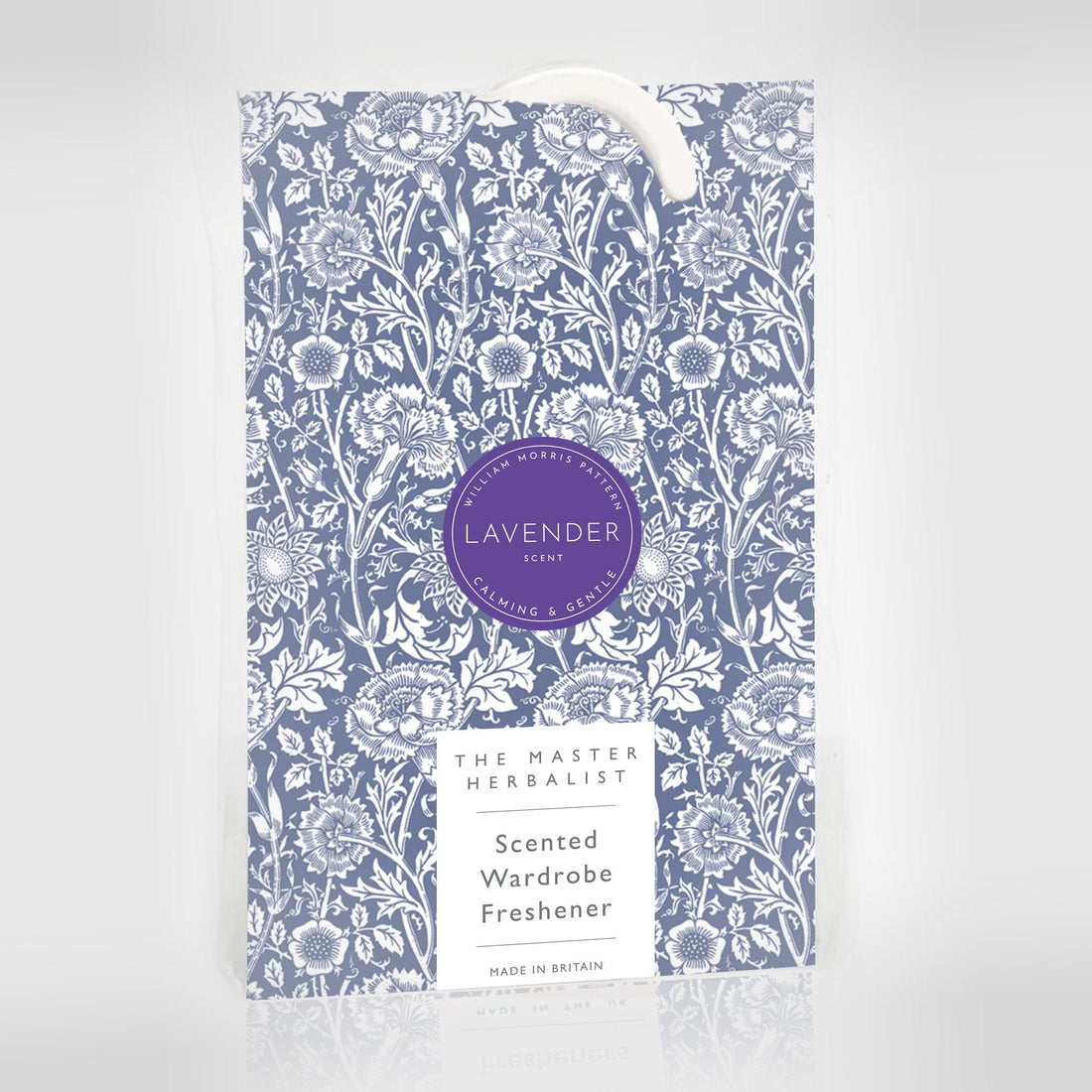 THE MASTER HERBALIST Wardrobe Freshener Lavender LAVENDER SCENTED Wardrobe Freshener in a WILLIAM MORRIS DESIGN in BLUE