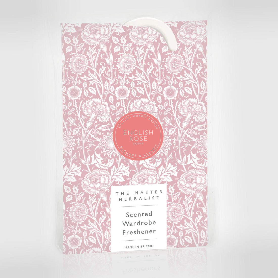 THE MASTER HERBALIST Wardrobe Freshener Rose ROSE SCENTED Wardrobe Freshener in a WILLIAM MORRIS DESIGN in PINK