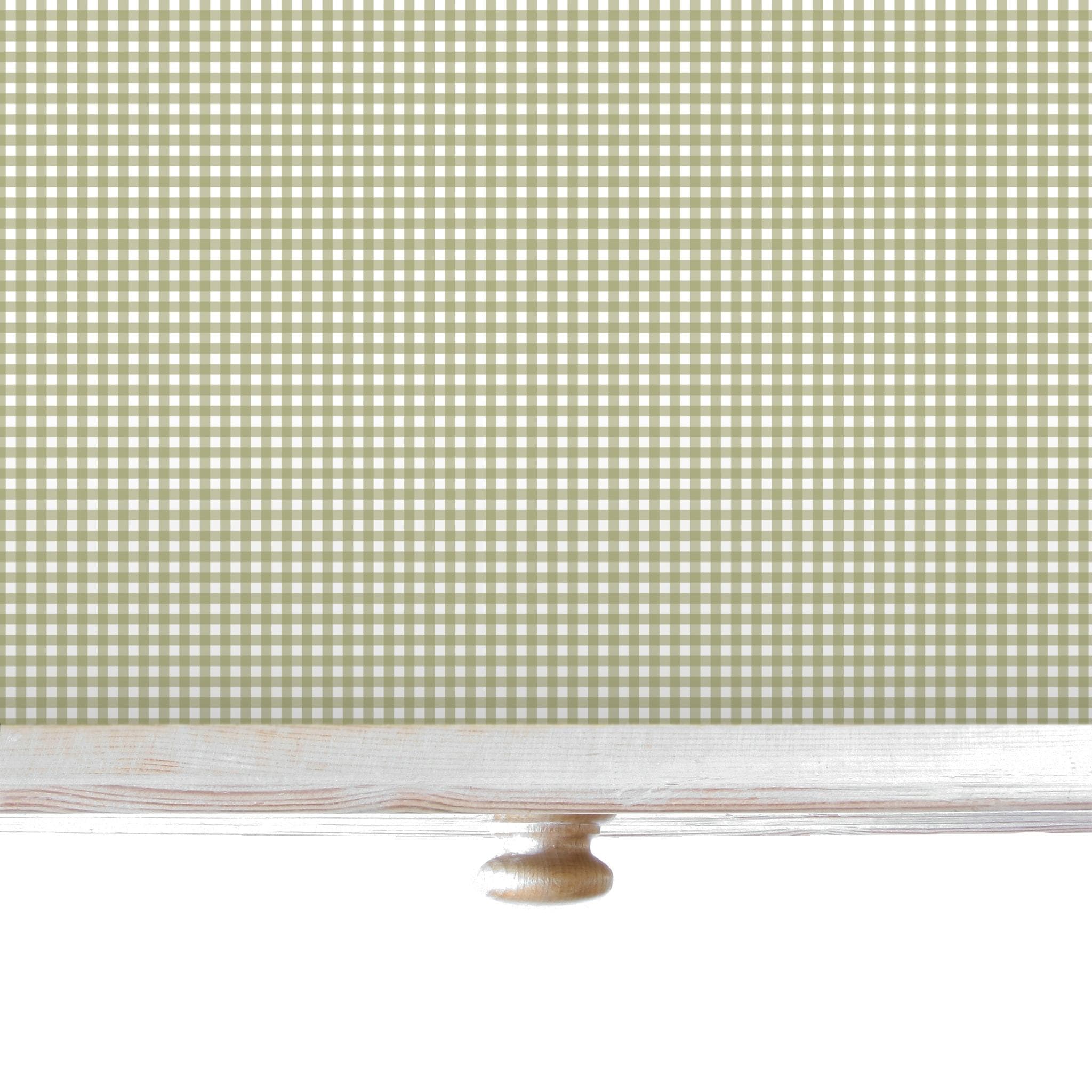 THE MASTER HERBALIST Wipe Clean Drawer Liners Wipe Clean & Unscented Drawer Liners in SAGE GREEN GINGHAM