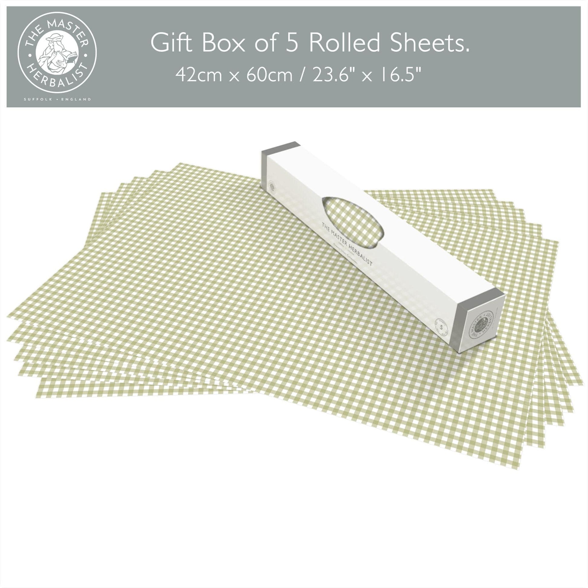 THE MASTER HERBALIST Wipe Clean Drawer Liners Wipe Clean & Unscented Drawer Liners in SAGE GREEN GINGHAM
