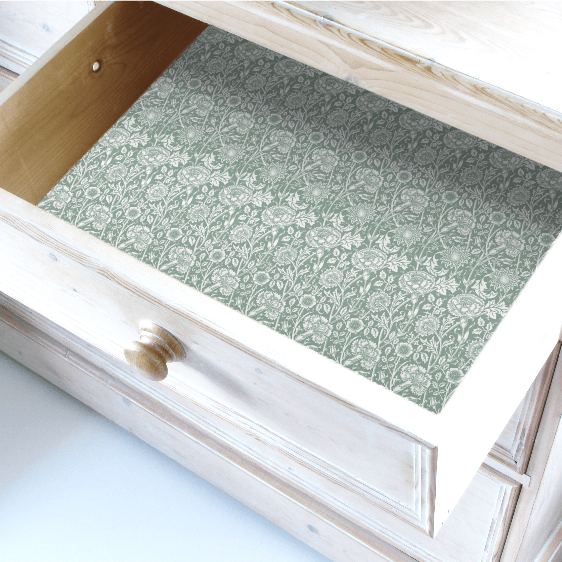 THE MASTER HERBALIST Wipe Clean Drawer Liners William Morris Wipe Clean & Unscented Drawer Liners in DUCK EGG BLUE