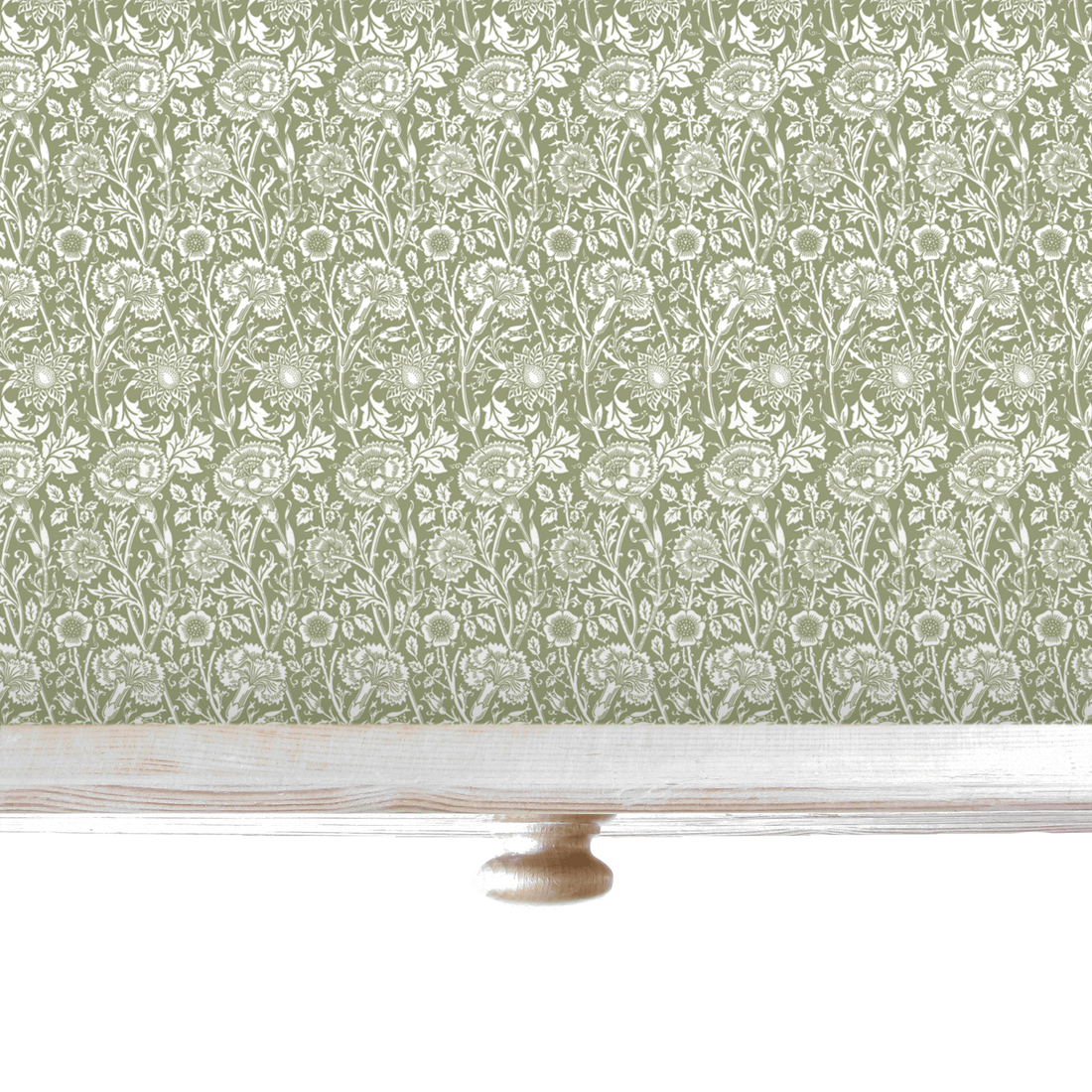 THE MASTER HERBALIST Wipe Clean Drawer Liners William Morris Wipe Clean & Unscented Drawer Liners in SAGE GREEN