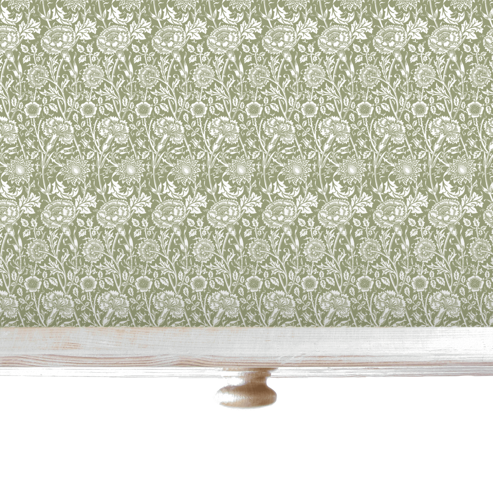 THE MASTER HERBALIST Wipe Clean Drawer Liners William Morris Wipe Clean & Unscented Drawer Liners in SAGE GREEN
