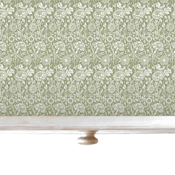 THE MASTER HERBALIST Wipe Clean Drawer Liners William Morris Wipe Clean & Unscented Drawer Liners in SAGE GREEN
